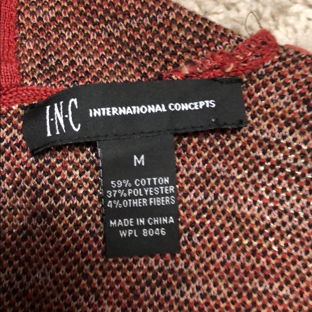 INC TOP Metallic Gold Pattern EUC - Picture 6 of 7